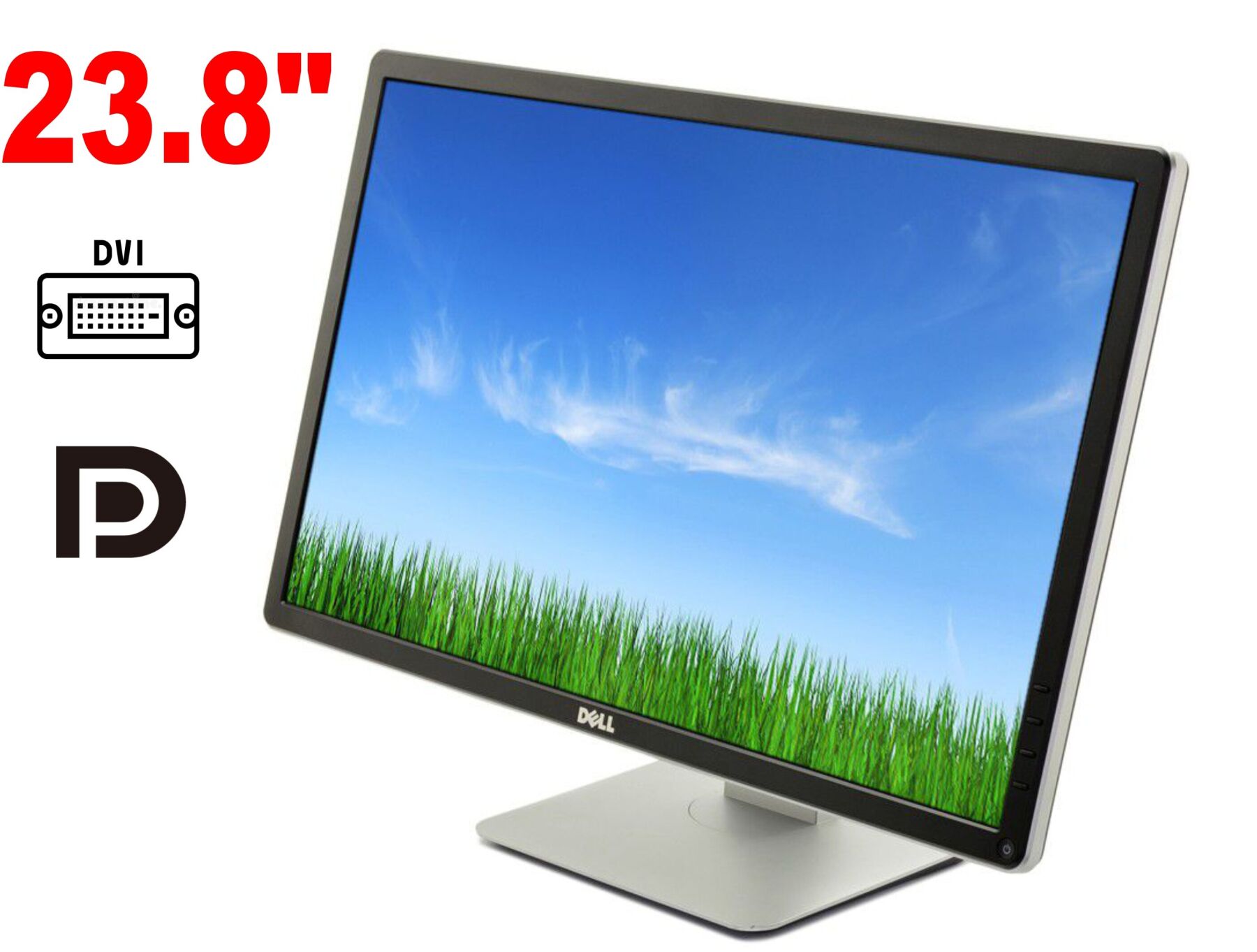 Монитор Dell P2414HB / 23.8" (1920x1080) IPS / 1x VGA, 1x DVI, 1x DP, 1x USB Type-B, 3x USB 2.0