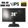 Монітор Dell P2417h / 24" (1920x1080) IPS / VGA, DisplayPort, HDMI, USB 3.0 / VESA 100x100