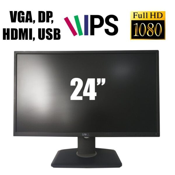 Монітор Dell P2417h / 24" (1920x1080) IPS / VGA, DisplayPort, HDMI, USB 3.0 / VESA 100x100