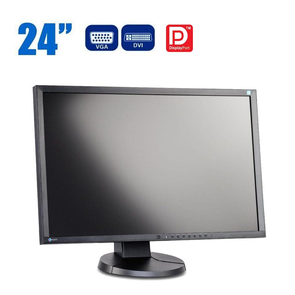 Монітор EIZO FlexScan EV2416W / 24" (1920x1200) TN / 1x DP, 1x VGA, 1x DVI / Вбудовані колонки 2х 1W