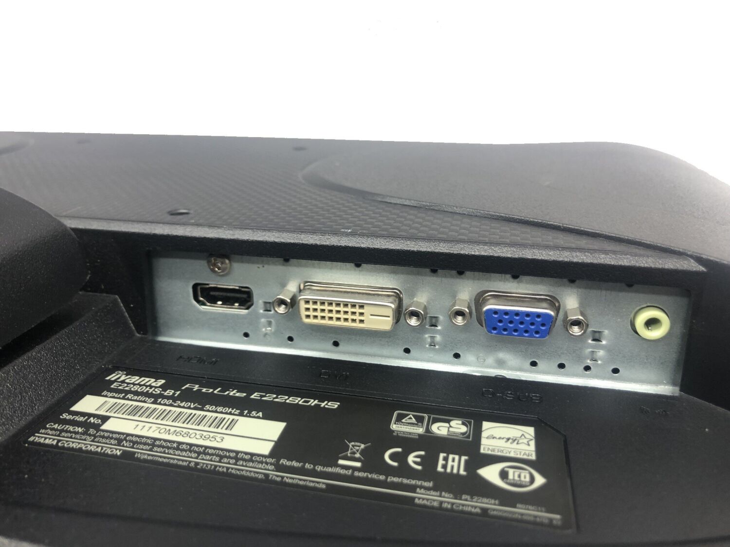 Монітор Iiyama ProLite E2208HDS / 22" (1920x1080) TN / DVI, VGA, Audio / Вбудовані колонки 2x 1W / VESA 100x100 + Кабель живлення - Зображення 4