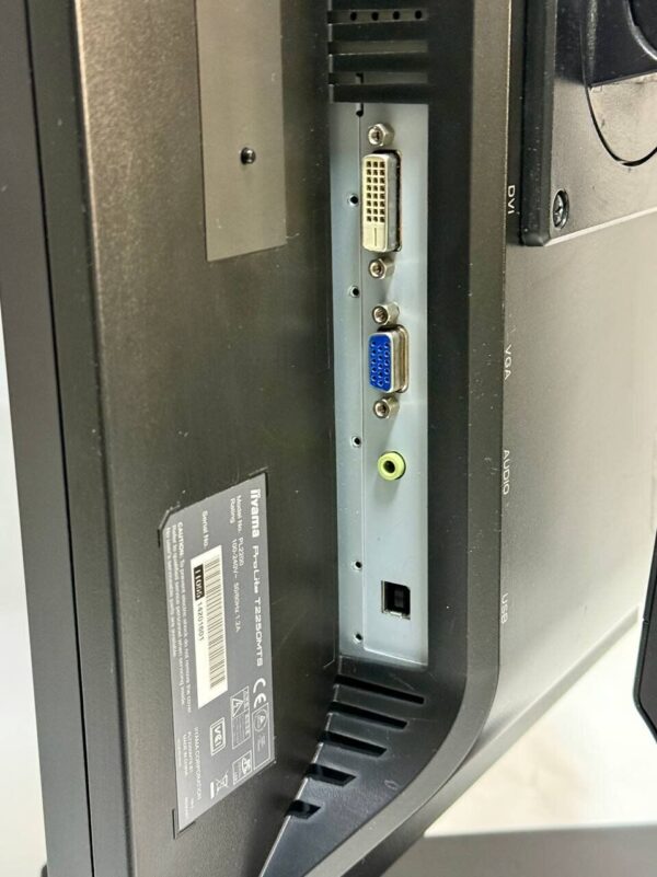 Монітор Iiyama ProLite T2250MTS / 22" (1920x1080) TN Touch / USB, VGA, DVI / Вбудовані колонки 2x 1W / VESA 100x100 + Кабель живлення - Зображення 6