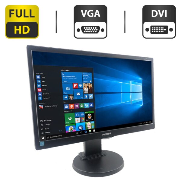 Монітор Philips 223V5L / 22" (1920x1080) TN / VGA, DVI / VESA 100x100 + Кабель живлення