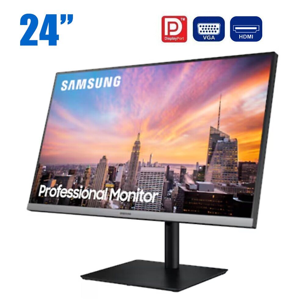 Монітор Samsung S24R652FDU / 24" (1920x1080) IPS / HDMI, DisplayPort, VGA, USB 3.0, Audio / VESA 100x100