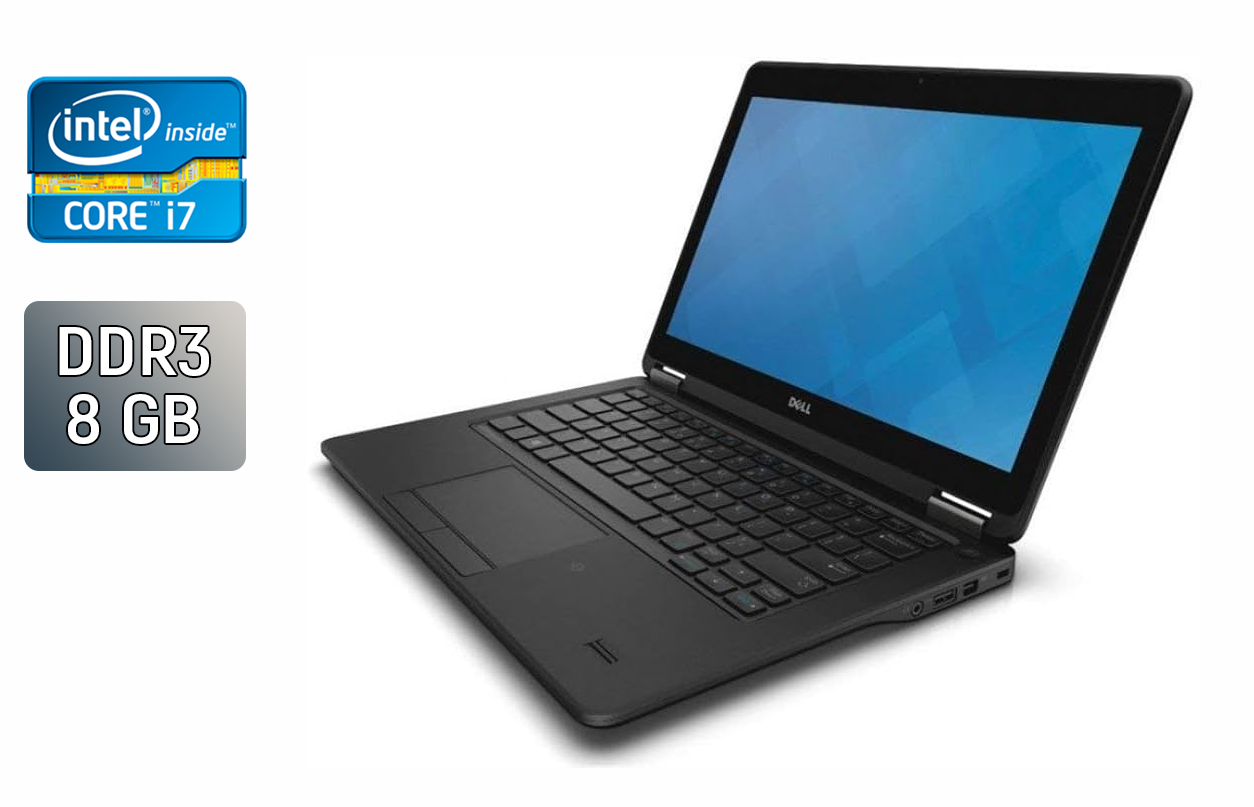 Нетбук Dell Latitude E7250 / 12.5" (1366x768) TN / Intel Core i7-5600U (2 (4) ядра по 2.6 - 3.2 GHz) / 8 GB DDR3 / 128 GB SSD / Intel HD Graphics 5500 / WebCam / Fingerprint / Windows 10