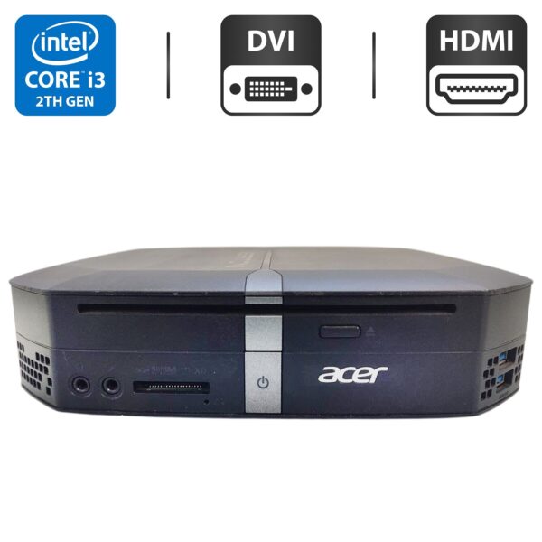 Неттоп Acer Veriton N4620G USFF / Intel Core i3-2377M (2 (4) ядра по 1.5 GHz) / 4 GB DDR3 / 500 GB HDD / Intel Graphics / Wi-Fi / Bluetooth + Блок живлення