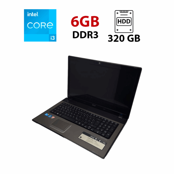 Ноутбук Acer 7741G / 17.3" (1600x900) TN / Intel Core i3-330M (2 (4) ядра по 2.13 GHz) / 6 GB DDR3 / 320 GB HDD / AMD Radeon HD 5470, 1 GB GDDR3, 64-bit / WebCam