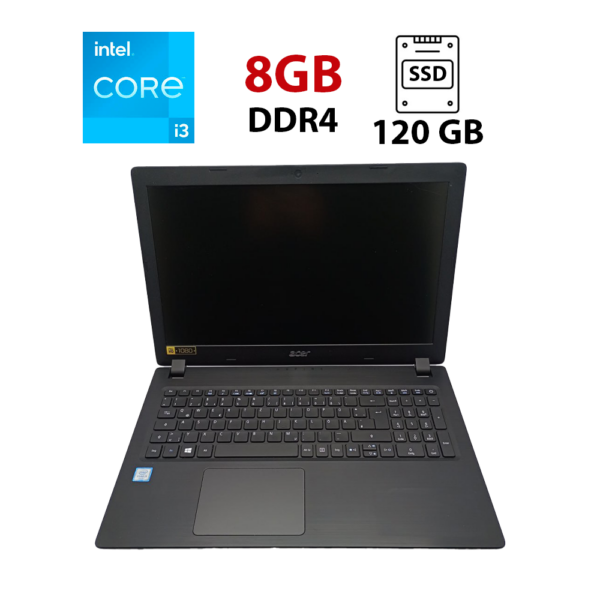 Ноутбук Acer A315 / 15.6" (1920x1080) TN / Intel Core i3-6006U (2(4) ядра по 2.0 GHz) / 8 GB DDR4 / 120 GB SSD / Intel HD Graphics 520 / WebCam