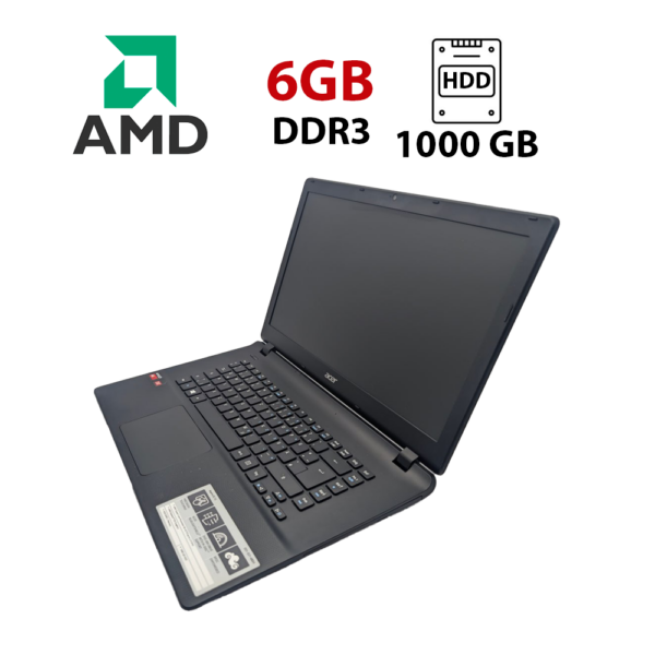 Ноутбук Acer Aspire ES1-521 / 15.6" (1366x768) TN / AMD A6-6310 (4 ядра по 1.8 - 2.4 GHz) / 6 GB DDR3 / 1000 GB HDD / AMD Radeon R4 Graphics / WebCam