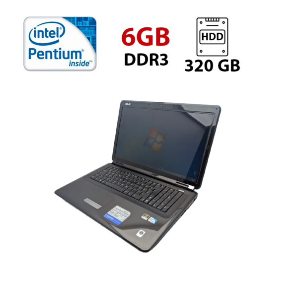 Ноутбук Asus K70ID / 17.3" (1600x900) TN / Intel Pentium T4200 (2 ядра по 2.0 GHz) / 6 GB DDR3 / 320 GB HDD / NVIDIA GeForce GT 120M, 1 GB GDDR2, 64-bit / WebCam