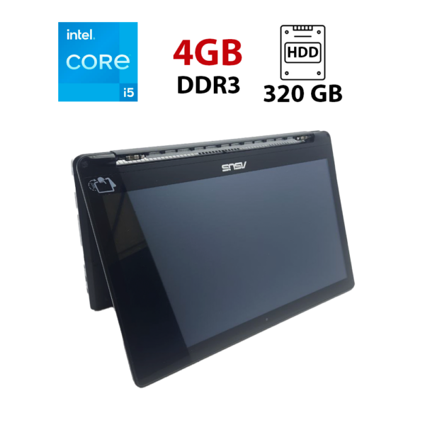 Ноутбук Б-клас Asus TP550L / 15.6" (1366x768) TN / Intel Core i5-4210U (2 (4) ядра по 1.7 - 2.7 GHz) / 4 GB DDR3 / 320 GB HDD / Intel HD Graphics 4400 / WebCam / АКБ не тримає
