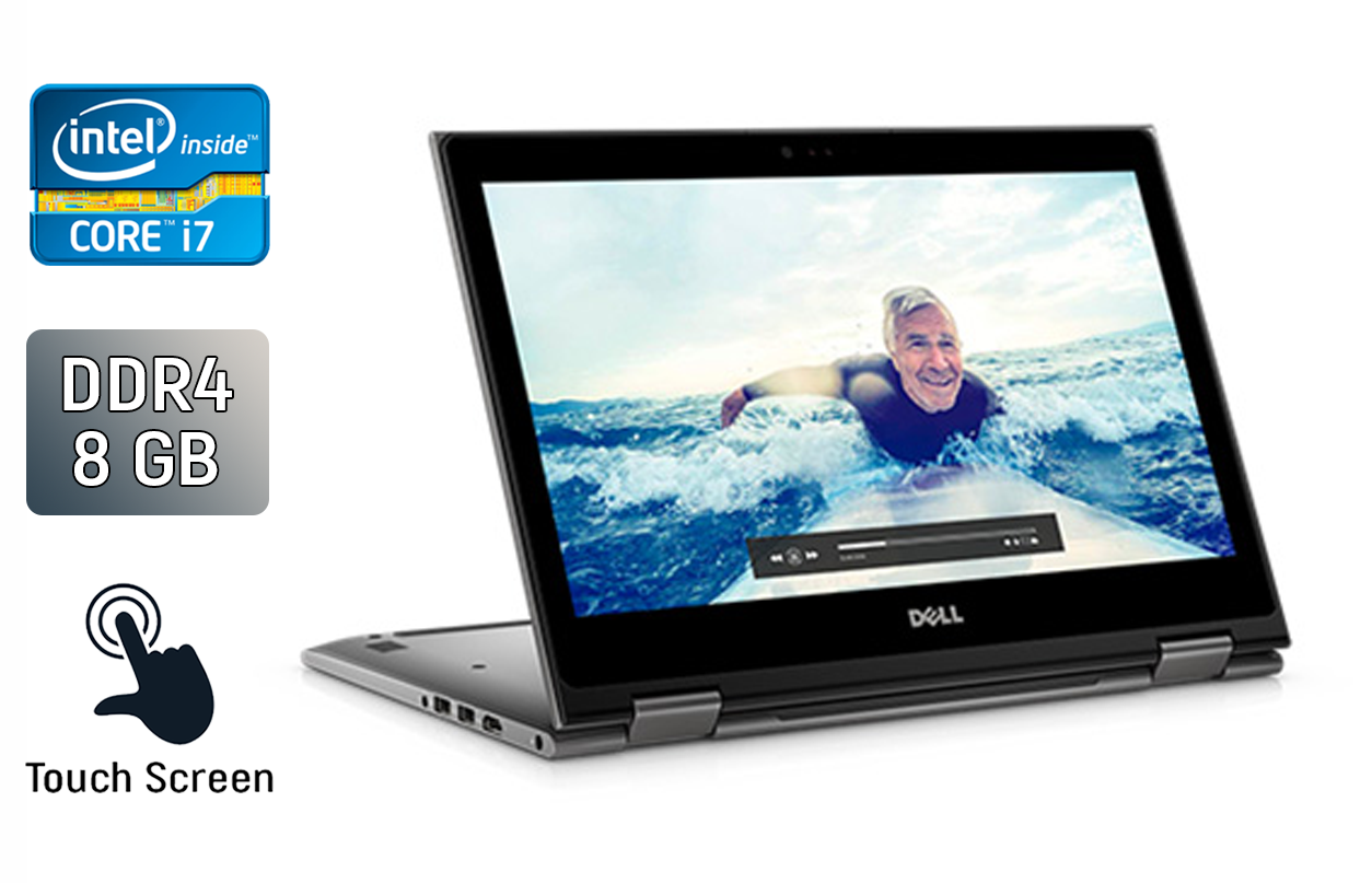 Ноутбук Б-клас Dell Inspiron 13-5368 / 13.3" (1920x1080) IPS Touch / Intel Core i7-7500U (2 (4) ядра по 2.7 - 3.5 GHz) / 8 GB DDR4 / 480 GB SSD / Intel HD Graphics 620 / WebCam / Windows 10