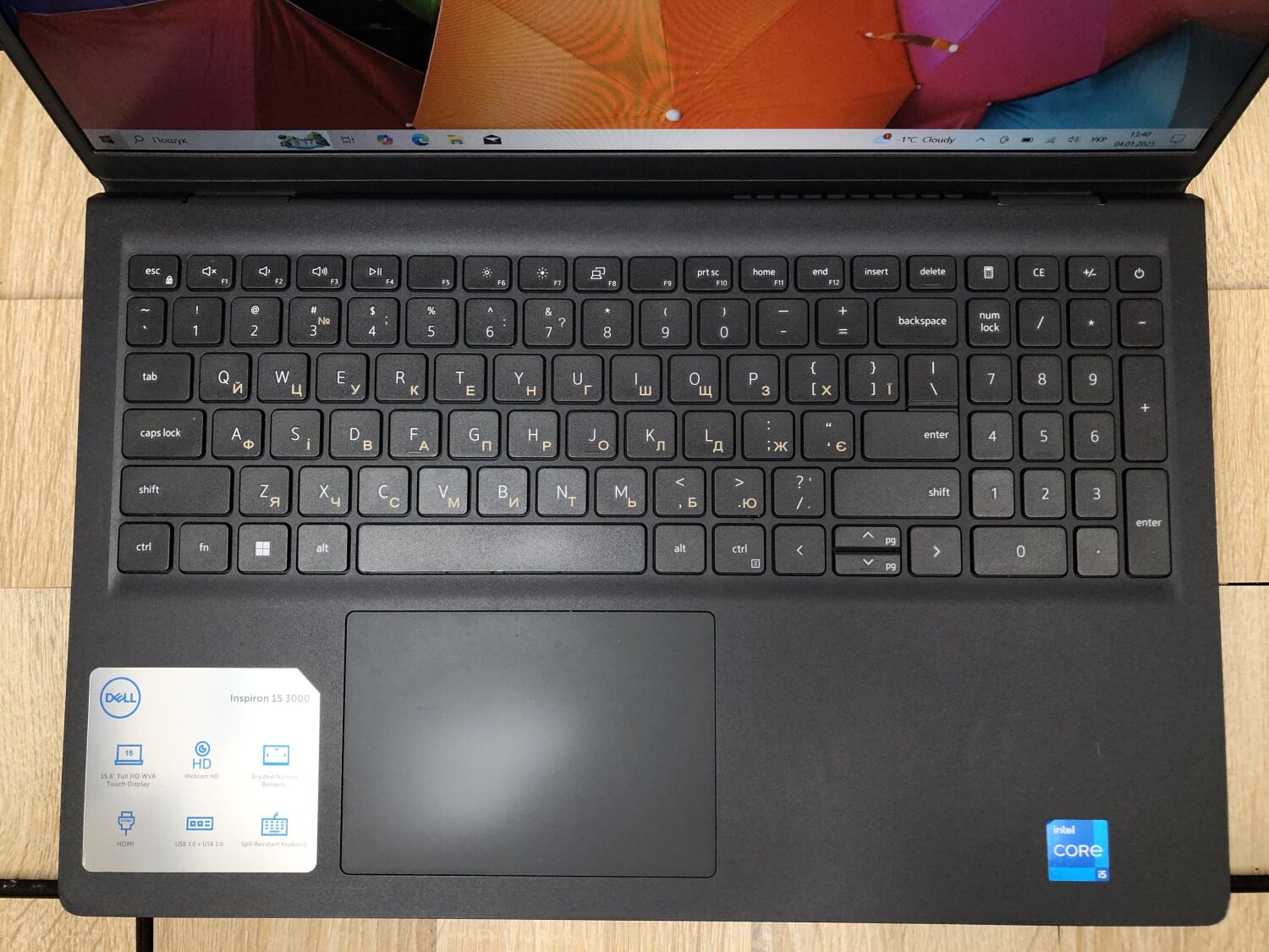 Ноутбук Б-клас Dell Inspiron 15 3511 / 15.6" (1920x1080) IPS Touch / Intel Core i5-1135G7 (4 (8) ядра по 4.2 GHz) / 8 GB DDR4 / 250 GB SSD / Intel UHD Graphics / WebCam / Windows 10 ліцензія - Зображення 5
