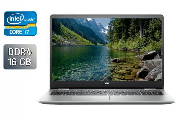 Ноутбук Б-клас Dell Inspiron 5593 / 15.6" (1920x1080) IPS / Intel Core i7-1065G7 (4 (8) ядра по 1.3 - 3.9 GHz) / 16 GB DDR4 / 480 GB SSD / Intel Iris Plus Graphics / WebCam / Windows 10