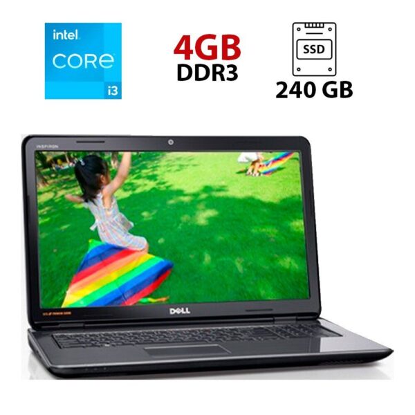 Ноутбук Б-клас Dell Inspiron N7110 / 17.3" (1366x768) TN / Intel Core i3-2310M (2 (4) ядра по 2.1 GHz) / 4 GB DDR3 / 240 GB SSD / Intel HD Graphics 3000 / WebCam