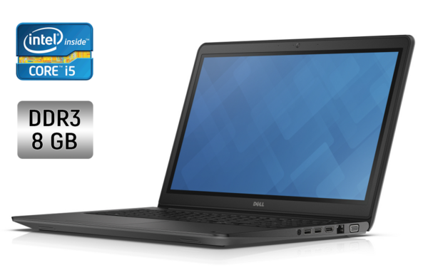 Ноутбук Б-клас Dell Latitude 3550 / 15.6" (1366x768) TN / Intel Core i5-5200U (2 (4) ядра по 2.2 - 2.7 GHz) / 8 GB DDR3 / 240 GB SSD / Intel HD Graphics 5500 / WebCam / Windows 10