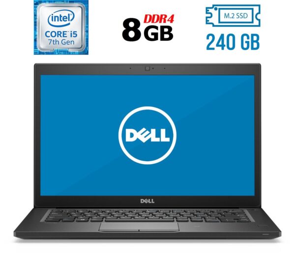 Ноутбук Б-клас Dell Latitude 7490 / 14" (1920x1080) IPS / Intel Core i5-7300U (2 (4) ядра по 2.6 - 3.5 GHz) / 8 GB DDR4 / 240 GB SSD M.2 / Intel HD Graphics 620 / WebCam / Fingerprint / HDMI