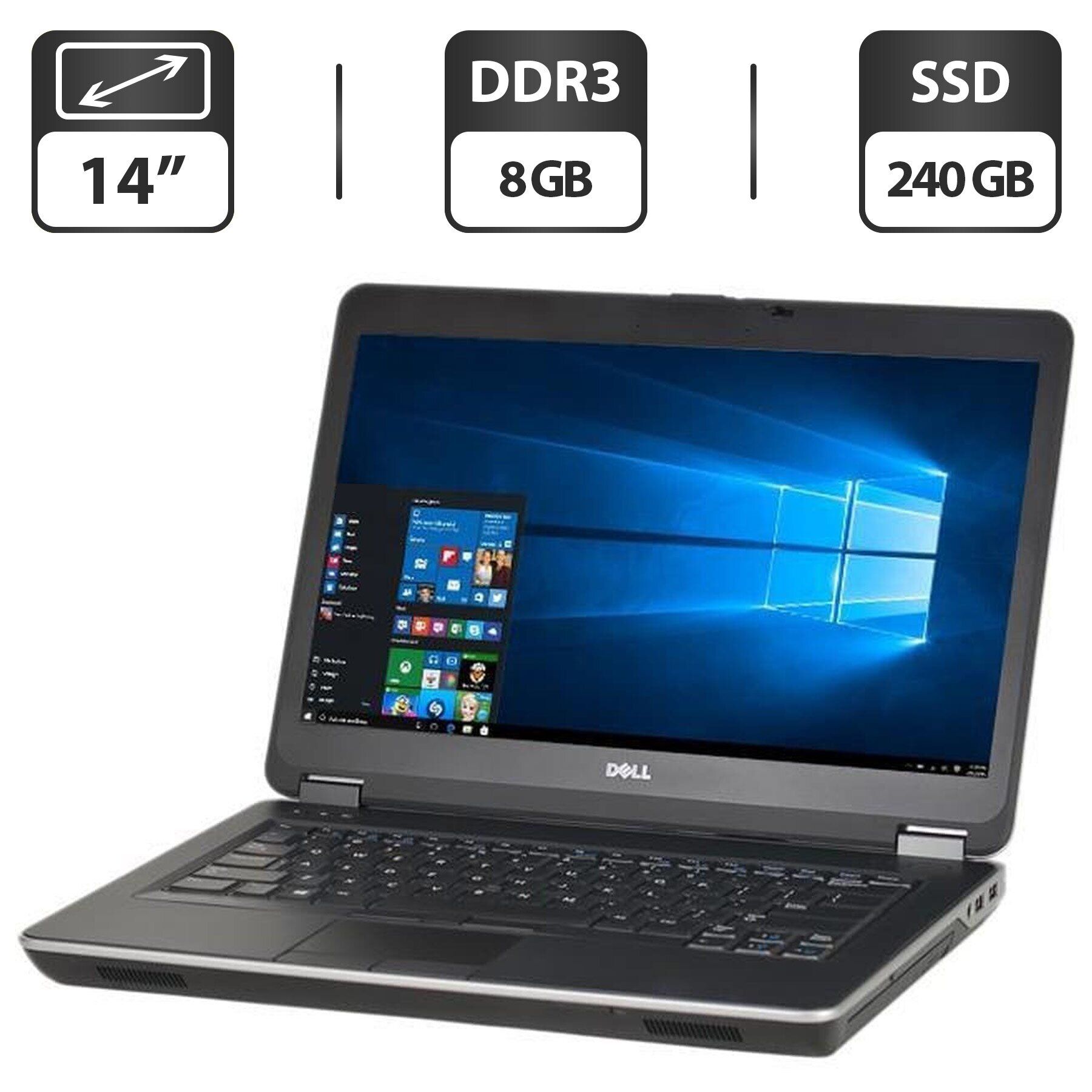 Ноутбук Б-клас Dell Latitude E6440 / 14" (1366x768) TN / Intel Core i5-4300M (2 (4) ядра по 2.6 - 3.3 GHz) / 8 GB DDR3 / 240 GB SSD / Intel HD Graphic 4600 / VGA