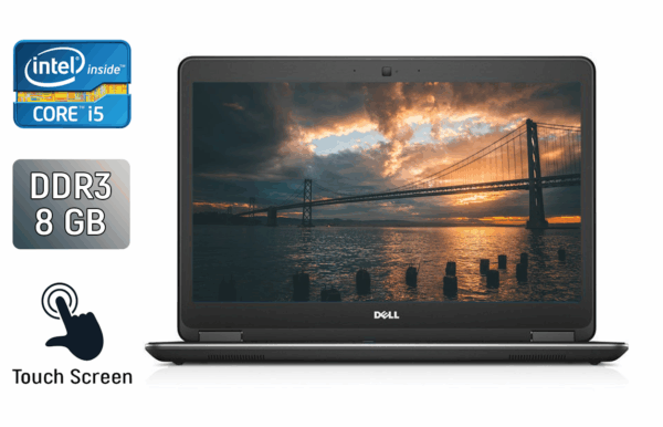 Ноутбук Б-клас Dell Latitude E7440 / 14" (1920x1080) IPS Touch / Intel Core i5-4310U (2 (4) ядра по 2.0 - 3.0 GHz) / 8 GB DDR3 / 128 GB SSD + 120 GB SSD / Intel HD Graphics 4400 / WebCam / Windows 10