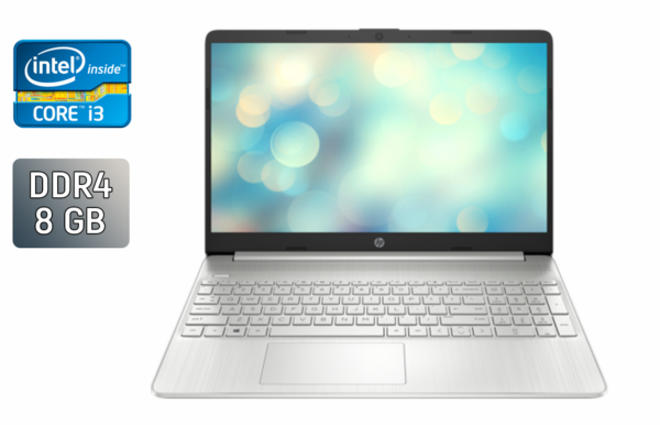 Ноутбук Б-клас HP 15-dy1043dx / 15.6" (1366x768) TN / Intel Core i3-1005G1 (2 (4) ядра по 1.2 - 3.4 GHz) / 8 GB DDR4 / 256 GB SSD / Intel UHD Graphics / WebCam / Windows 10