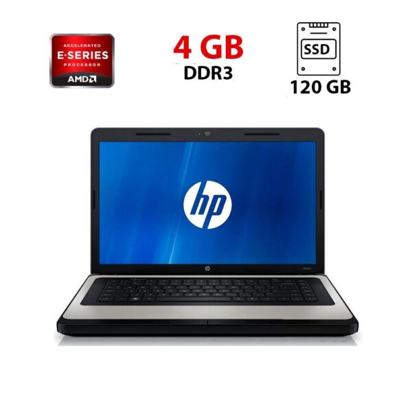 Ноутбук Б-клас HP 635 / 15.6" (1366x768) TN / AMD E-300 (2 ядра по 1.3 GHz) / 4 GB DDR3 / 120 GB SSD / AMD Radeon HD 6310 Graphics / WebCam / АКБ не тримає