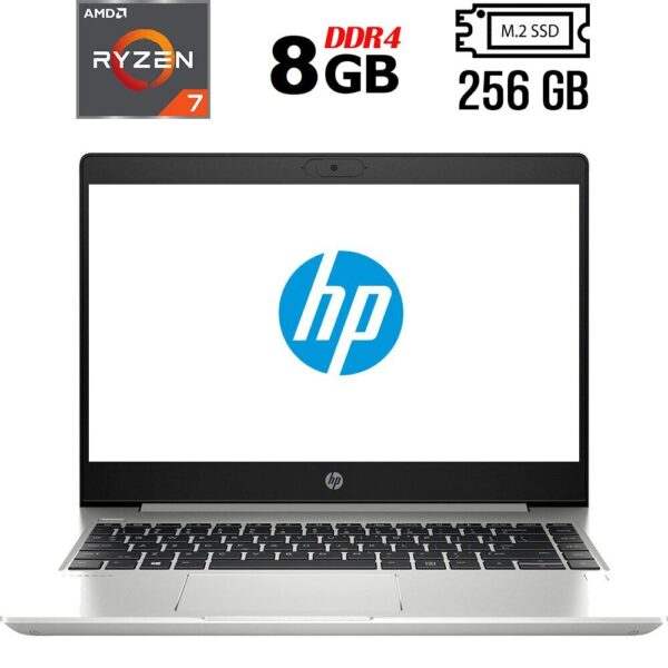 Ноутбук Б-клас HP ProBook 445 G7 / 14" (1920x1080) IPS / AMD Ryzen 7 4700U (8 ядер по 2.0 - 4.1 GHz) / 8 GB DDR4 / 256 GB SSD M.2 / AMD Radeon Graphics / WebCam / USB 3.1 / HDMI