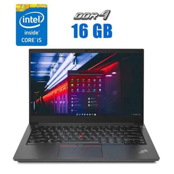 Ноутбук Б-клас Lenovo ThinkPad E14 Gen 2 / 14" (1920x1080) IPS / Intel Core i5-1135G7 (4 (8) ядра по 2.4 - 4.2 GHz) / 16 GB DDR4 / 250 GB SSD / Intel Iris Xe Graphics / WebCam