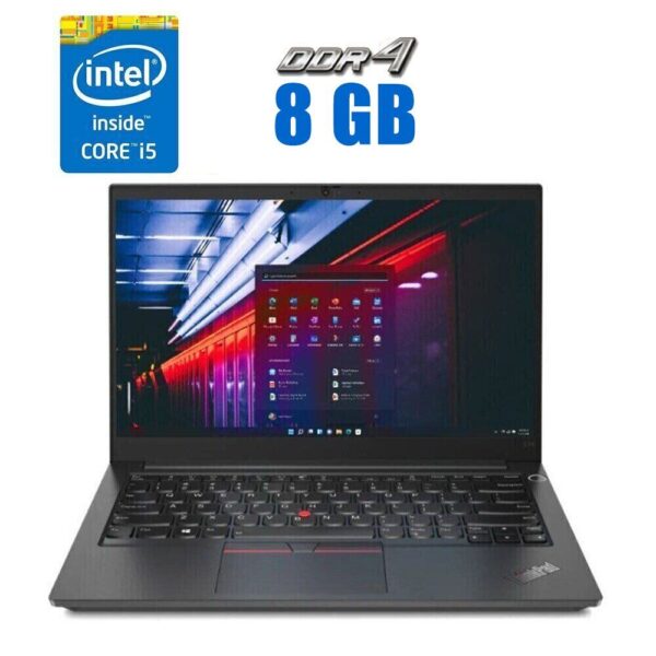 Ноутбук Б-клас Lenovo ThinkPad E14 Gen 2 / 14" (1920x1080) IPS / Intel Core i5-1135G7 (4 (8) ядра по 2.4 - 4.2 GHz) / 8 GB DDR4 / 240 GB SSD / Intel Iris Xe Graphics / WebCam