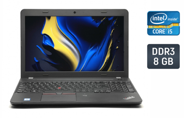 Ноутбук Б-класс Lenovo ThinkPad E560 / 15.6" (1366x768) TN / Intel Core i5-6200U (2 (4) ядра по 2.3 - 2.8 GHz) / 8 GB DDR3 / 240 GB SSD / Intel HD Graphics 520 / WebCam / TouchID / Windows 10