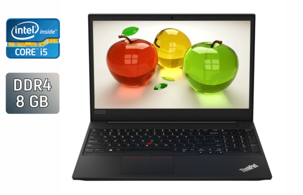 Ноутбук Б-клас Lenovo ThinkPad E590 / 15.6" (1920x1080) IPS / Intel Core i5-8265U (4 (8) ядра по 1.6 - 3.9 GHz) / 8 GB DDR4 / 256 GB SSD / Intel UHD Graphics / WebCam / TouchID / Windows 10