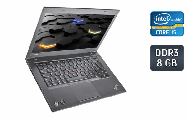 Ноутбук Б-клас Lenovo ThinkPad T440 / 14" (1600x900) TN / Intel Core i5-4300U (2 (4) ядра по 1.9 - 2.9 GHz) / 8 GB DDR3 / 240 GB SSD / Intel HD Graphics 4400 / WebCam / Windows 10