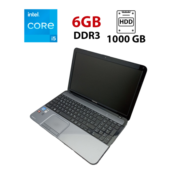 Ноутбук Б-класс Toshiba L850 / 15.6" (1366x768) TN / Intel Core i5-3210M (2 (4) ядра по 2.5 - 3.1 GHz) / 6 GB DDR3 / 1000 GB HDD / AMD Radeon HD 7600M, 1 GB GDDR3, 64-bit / WebCam