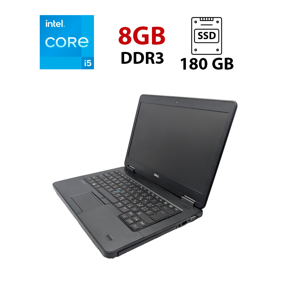 Ноутбук Dell Latitude E5440 / 14" (1366x768) TN / Intel Core i5-4300U (2 (4) ядра по 1.9 - 2.9 GHz) / 8 GB DDR3 / 180 GB SSD / Intel HD Graphics 4400 / WebCam