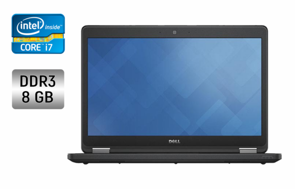Ноутбук Dell Latitude E5450 / 14" (1920x1080) IPS / Intel Core i7-5600U (2 (4) ядра по 2.6 - 3.2 GHz) / 8 GB DDR3 / 250 GB SSD / Intel HD Graphics 5500 / WebCam / Windows 10