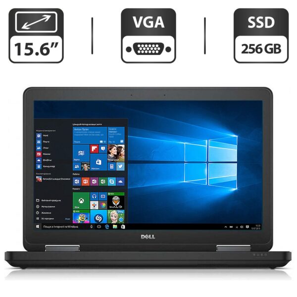 Ноутбук Dell Latitude E5540 / 15.6" (1366x768) TN / Intel Core i3-4010U (2 (4) ядра по 1.7 GHz) / 4 GB DDR3 / 256 GB SSD / Intel HD Graphics 4400 / DVD-ROM / VGA