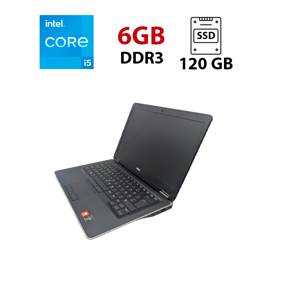 Ноутбук Dell Latitude E7440 / 14" (1366x768) TN / Intel Core i5-4300U (2 (4) ядра по 1.9 - 2.9 GHz) / 6 GB DDR3 / 120 GB SSD / Intel HD Graphics 4400 / WebCam