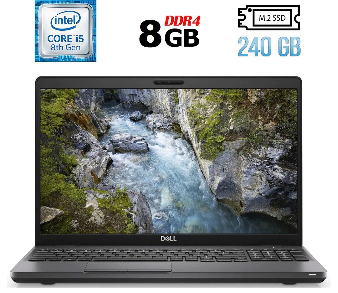 Ноутбук Dell Precision 3540 / 15.6" (1366x768) TN / Intel Core i5-8365U (4 (8) ядра по 1.6 - 4.1 GHz) / 8 GB DDR4 / 240 GB SSD M.2 / Intel UHD Graphics 620 / WebCam / Fingerprint / HDMI / Windows 10 ліцензія