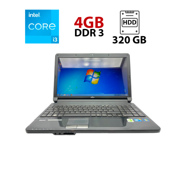 Ноутбук Fujitsu Lifebook AH530 / 15" (1366x768) TN / Intel Core i3-370M (2 (4) ядра по 2.4 GHz) / 4 GB DDR3 / 320 GB HDD / Intel HD Graphics / WebCam