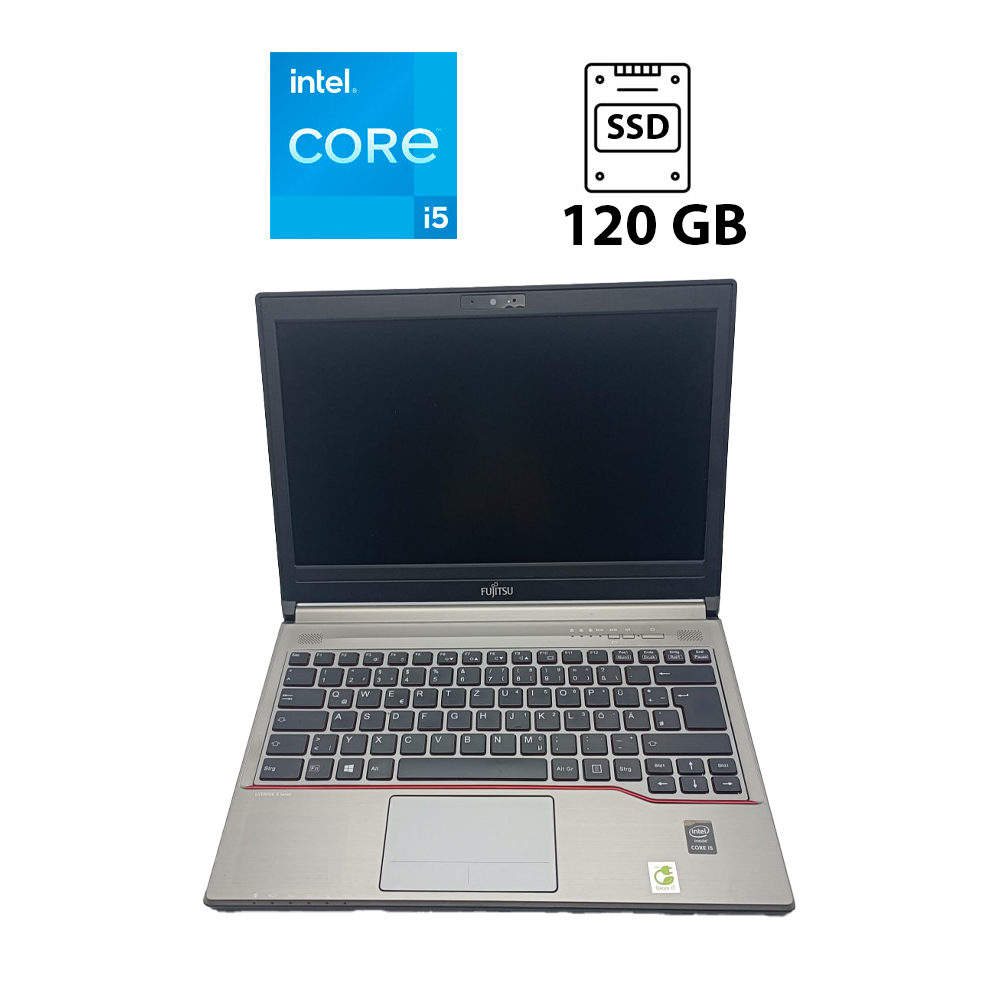 Ноутбук Fujitsu LifeBook E734 / 13.3" (1366x768) TN / Intel Core i5-4300M (2 (4) ядра по 2.6 - 3.3 GHz) / 8 GB DDR3 / 120 GB SDD / Intel HD Graphics 4600 / WebCam