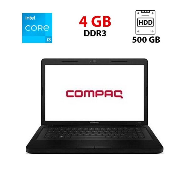 Ноутбук HP Compaq Presario CQ57 / 15.6" (1366x768) TN / Intel Core i3-2350M (2 (4) ядра по 2.3 GHz) / 4 GB DDR3 / 500 GB HDD / Intel HD Graphics 3000 / WebCam / АКБ не тримає