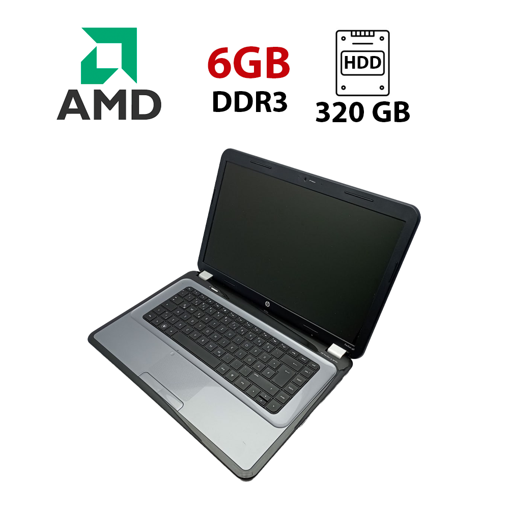 Ноутбук HP Pavilion g6-1000 / 15.6" (1366x768) TN / AMD A4-3300M (2 ядра по 1.9 - 2.5 GHz) / 6 GB DDR3 / 320 GB HDD / AMD Radeon HD 6480G / WebCam