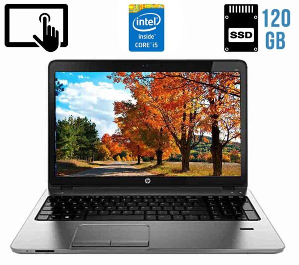 Ноутбук HP ProBook 450 G1 / 15.6" (1366x768) TN Touch / Intel Core i5-4200M (2 (4) ядра по 2.5 - 3.1 GHz) / 8 GB DDR3 / 120 GB SSD / Intel HD Graphics 4600 / WebCam / DVD-RW / HDMI