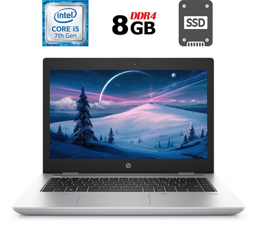 Ноутбук HP Probook 640 G4 / 14" (1366x768) TN / Intel Core i5-7300U (2 (4) ядра по 2.6 - 3.5 GHz) / 8 GB DDR4 / 250 GB SSD / Intel HD Graphics 620 / WebCam / Fingerprint / HDMI
