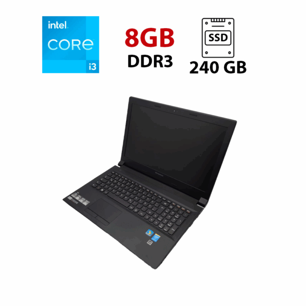 Ноутбук Lenovo B50-70 / 15.6" (1366x768) TN / Intel Core i3-4005U (2 (4) ядра по 1.7 GHz) / 8 GB DDR3 / 240 GB SSD / Intel HD Graphics 4400 / WebCam