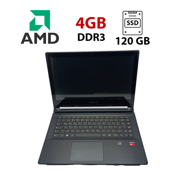 Ноутбук Lenovo Flex 2 / 14" (1366x768) TN Touch / AMD A6-6310 (4 ядра по 1.8 - 2.4 GHz) / 4 GB DDR3 / 120 GB SSD / AMD Radeon R4 Graphics / WebCam