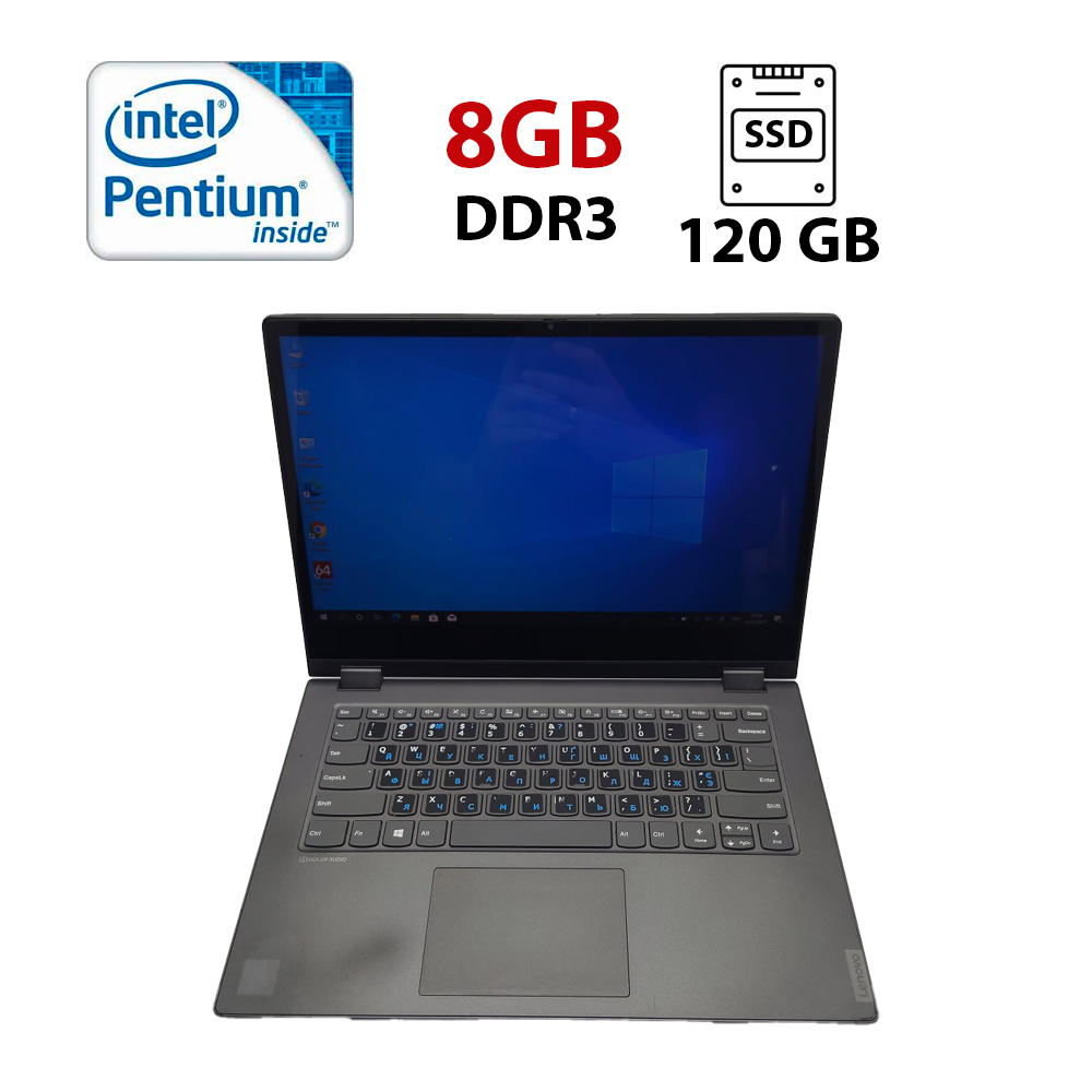 Ноутбук Lenovo IdeaPad Flex 14 / 14" (1366x768) TN / Intel Pentium Gold 5405U (2 (4) ядра по 2.3 GHz) / 8 GB DDR3 / 120 GB SSD / Intel HD Graphics 610 / WebCam