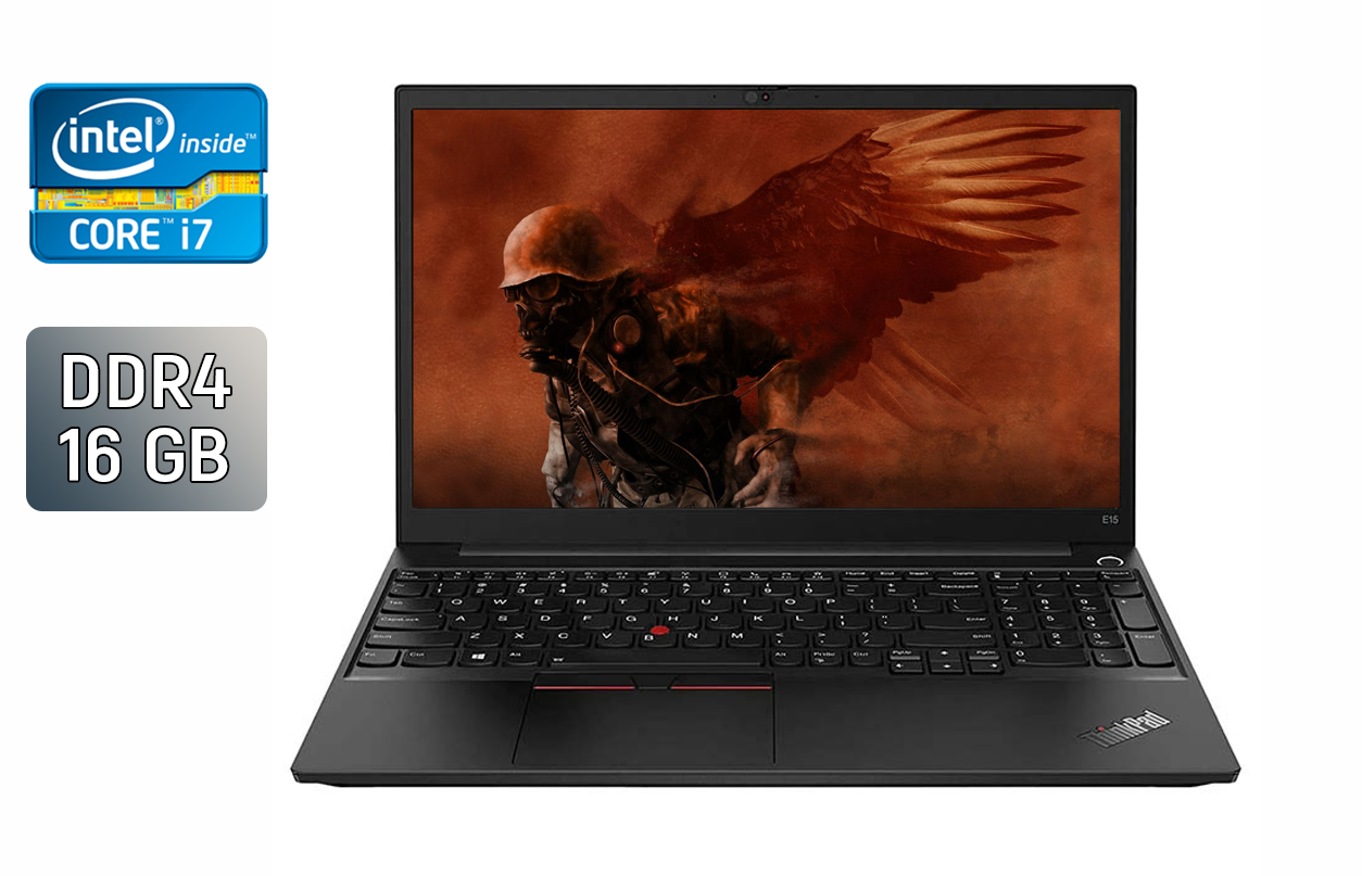 Ноутбук Lenovo ThinkPad E15 / 15.6" (1920x1080) IPS / Intel Core i7-10510U (4 (8) ядра по 1.8 - 4.9 GHz) / 16 GB DDR4 / 512 GB SSD / Intel UHD Graphics / WebCam / Windows 10