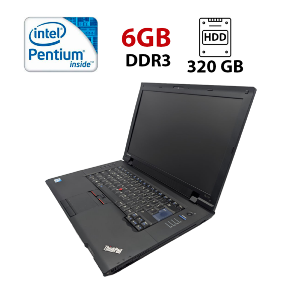 Ноутбук Lenovo ThinkPad SL510 / 15.6" (1366x768) TN / Intel Pentium T4500 (2 ядра по 2.3 GHz) / 6 GB DDR3 / 320 GB HDD / Intel HD Graphics / WebCam / АКБ не тримає