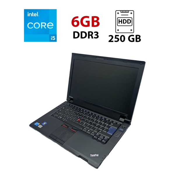 Ноутбук Lenovo ThinkPad T412 / 14" (1366x768) TN / Intel Core i5-520M (2 (4) ядра по 2.4 - 2.93 GHz) / 6 GB DDR3 / 250 GB HDD / Intel HD Graphics / WebCam / Без АКБ