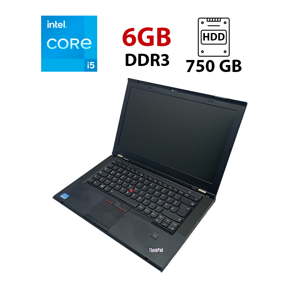 Ноутбук Lenovo ThinkPad T430 / 14" (1600x900) TN / Intel Core i5-3320M (2 (4) ядра по 2.6 - 3.3 GHz) / 6 GB DDR3 / 750 GB HDD / nVidia NVS 5200M, 1 GB GDDR5, 64-bit / WebCam